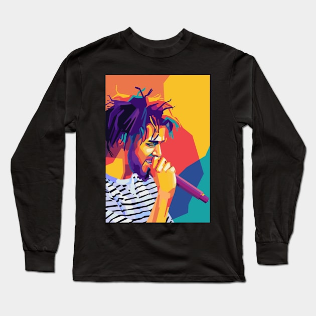 j cole pop art Long Sleeve T-Shirt by Kuli art